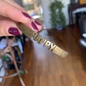 ✨Vintage mixed metal “HAPPY” cuff bracelet